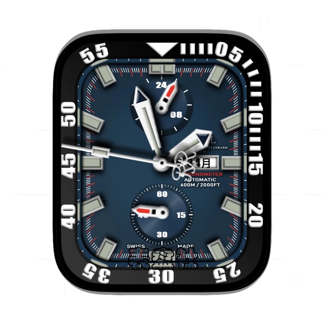 BALL波尔灰蓝底双盘式表盘