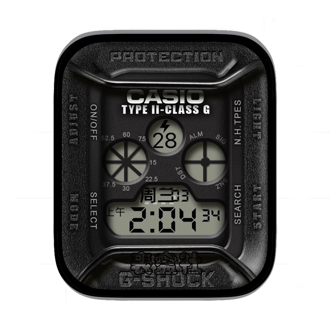 Casio卡西欧磨砂黑数字表盘