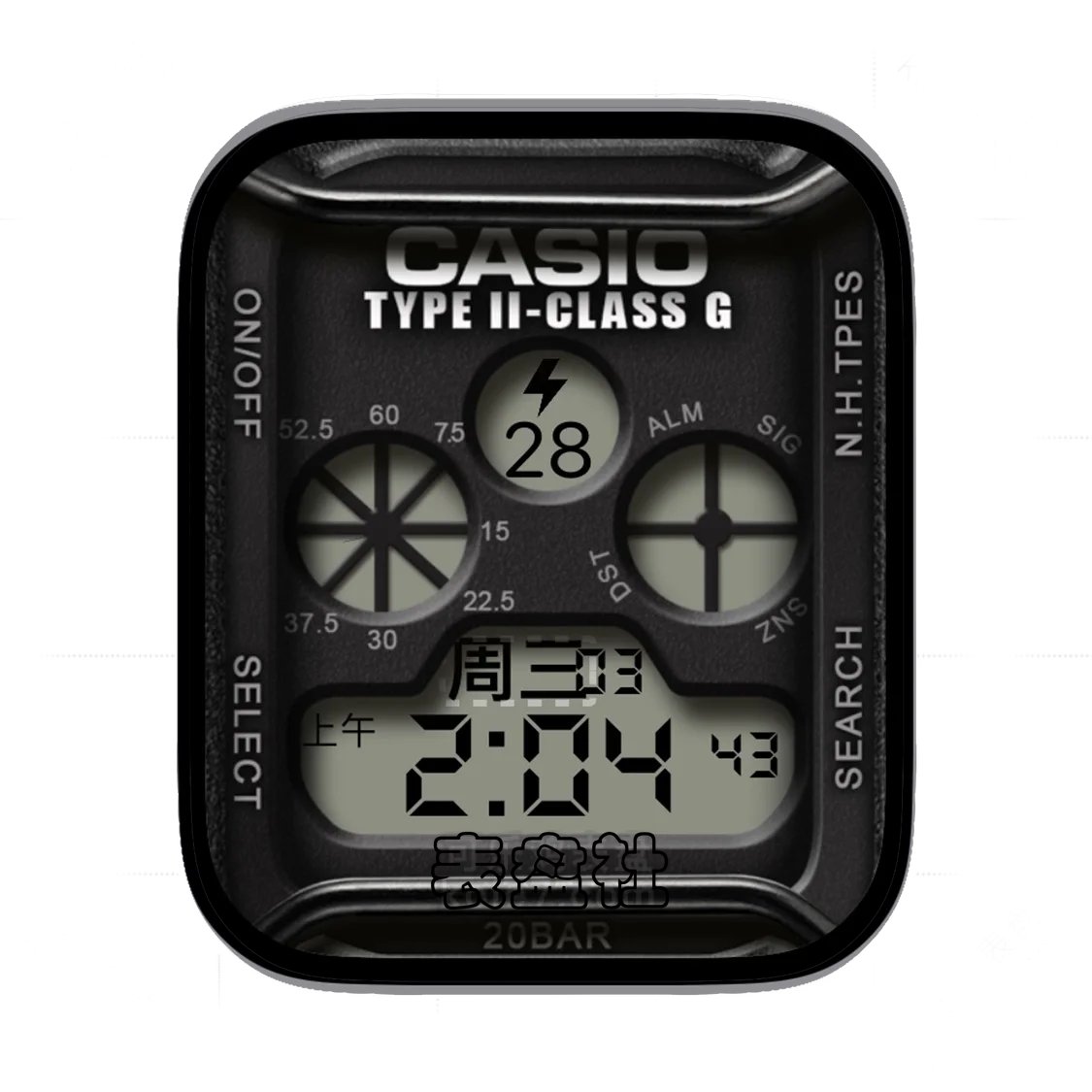 Casio卡西欧磨砂黑数字表盘