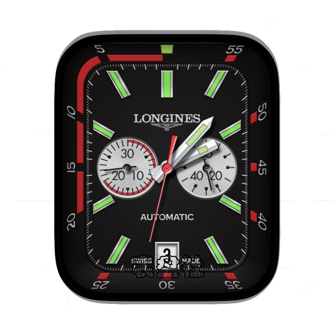 longines浪琴双盘式年历表盘