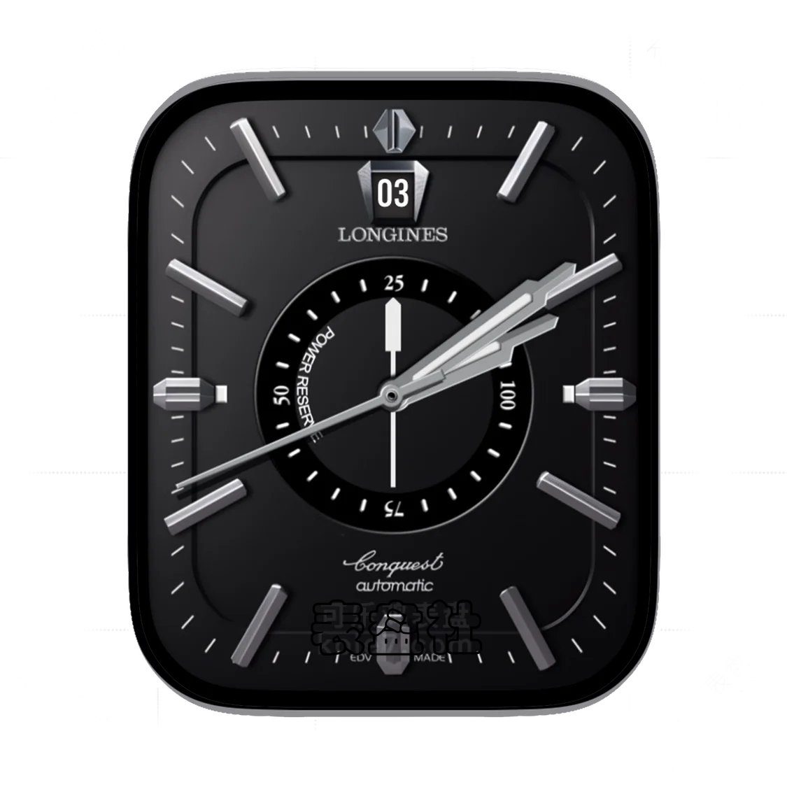 LONGINES浪琴液态金属简约年历表盘