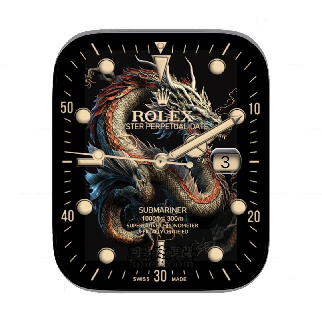 ROLEX劳力士龙年简约年历表盘