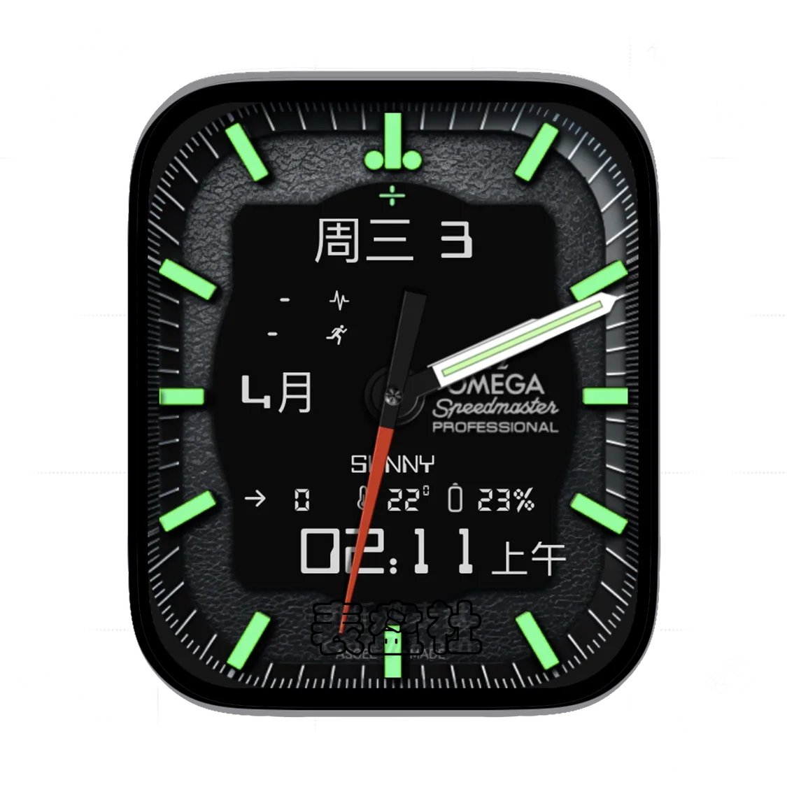 Omega欧米茄酷黑荧光绿Ultra专用表盘