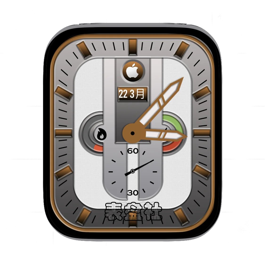 Apple苹果logo简约双盘式表盘