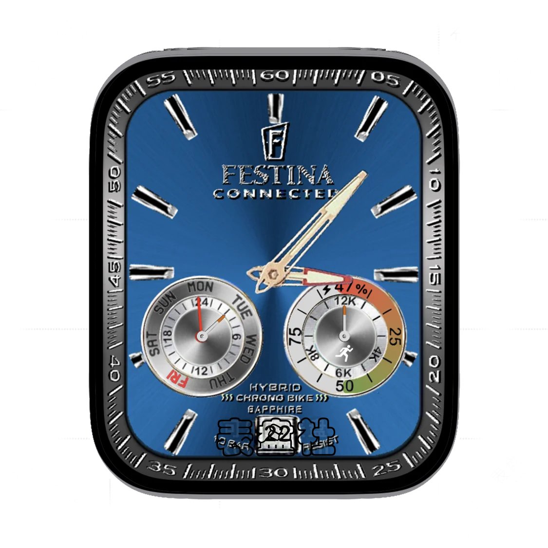 FESTINA法斯蒂纳蓝底双盘式年历表盘