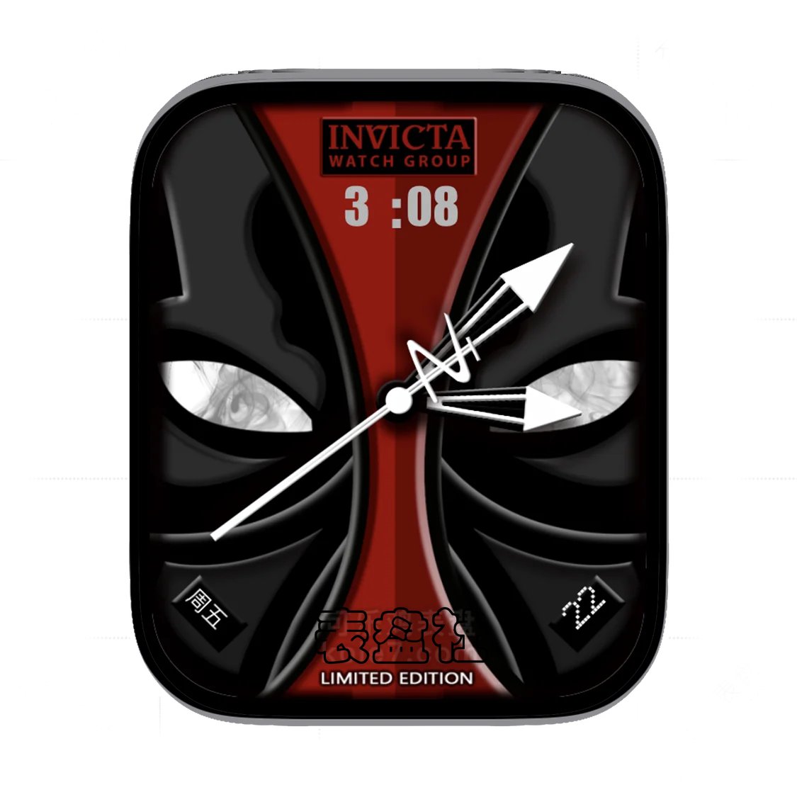 INVICTA因维克塔&Deadpool死侍简约数字表盘