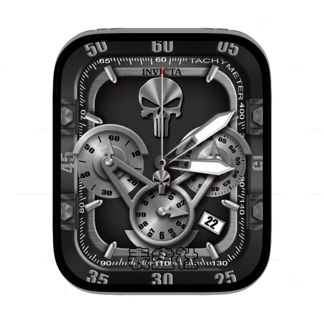 INVICTA因维克塔&punisher惩罚者三盘式金属拉丝三盘式表盘