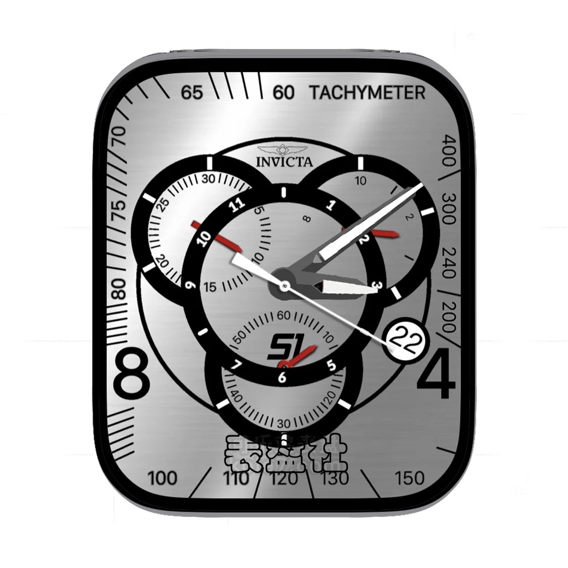 INVICTA因维克塔银底三盘式表盘