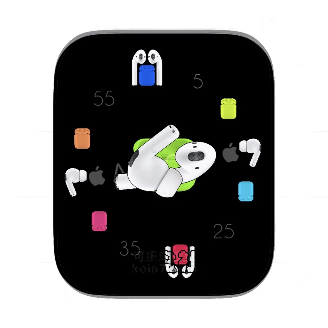 苹果AirPods简约数字表盘