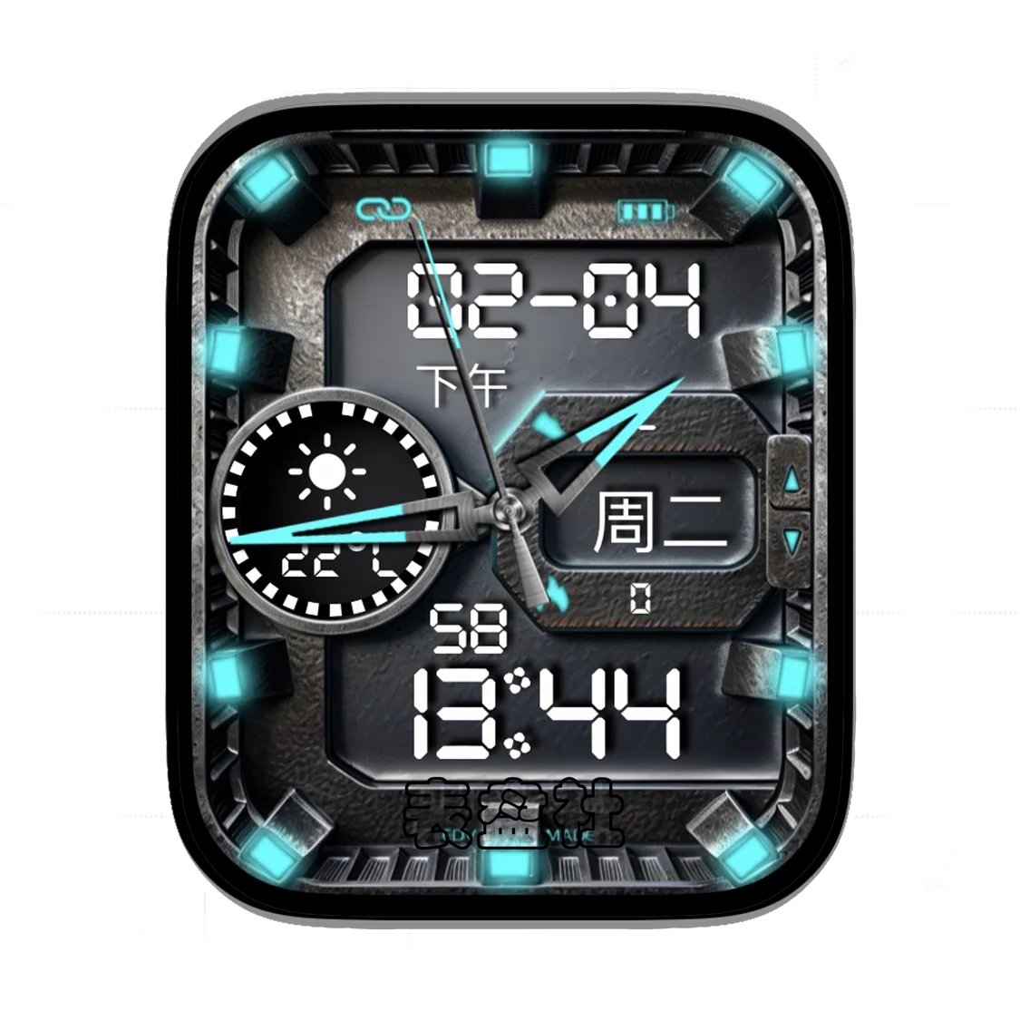 高级金属质感银光蓝表盘