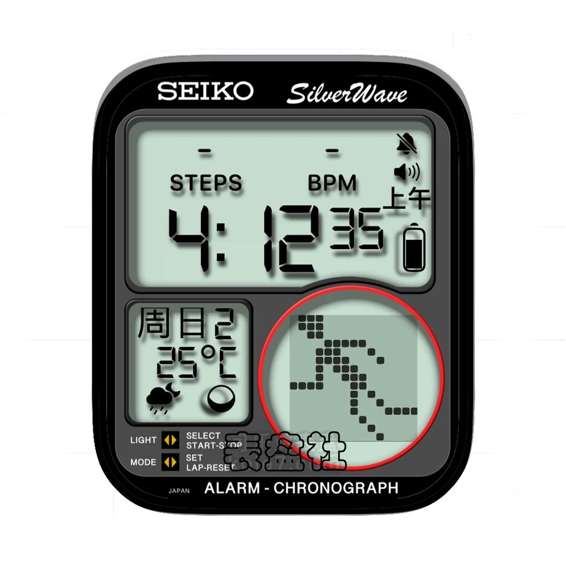 Seiko Big Running Man精工大跑男复杂功能数字 表盘