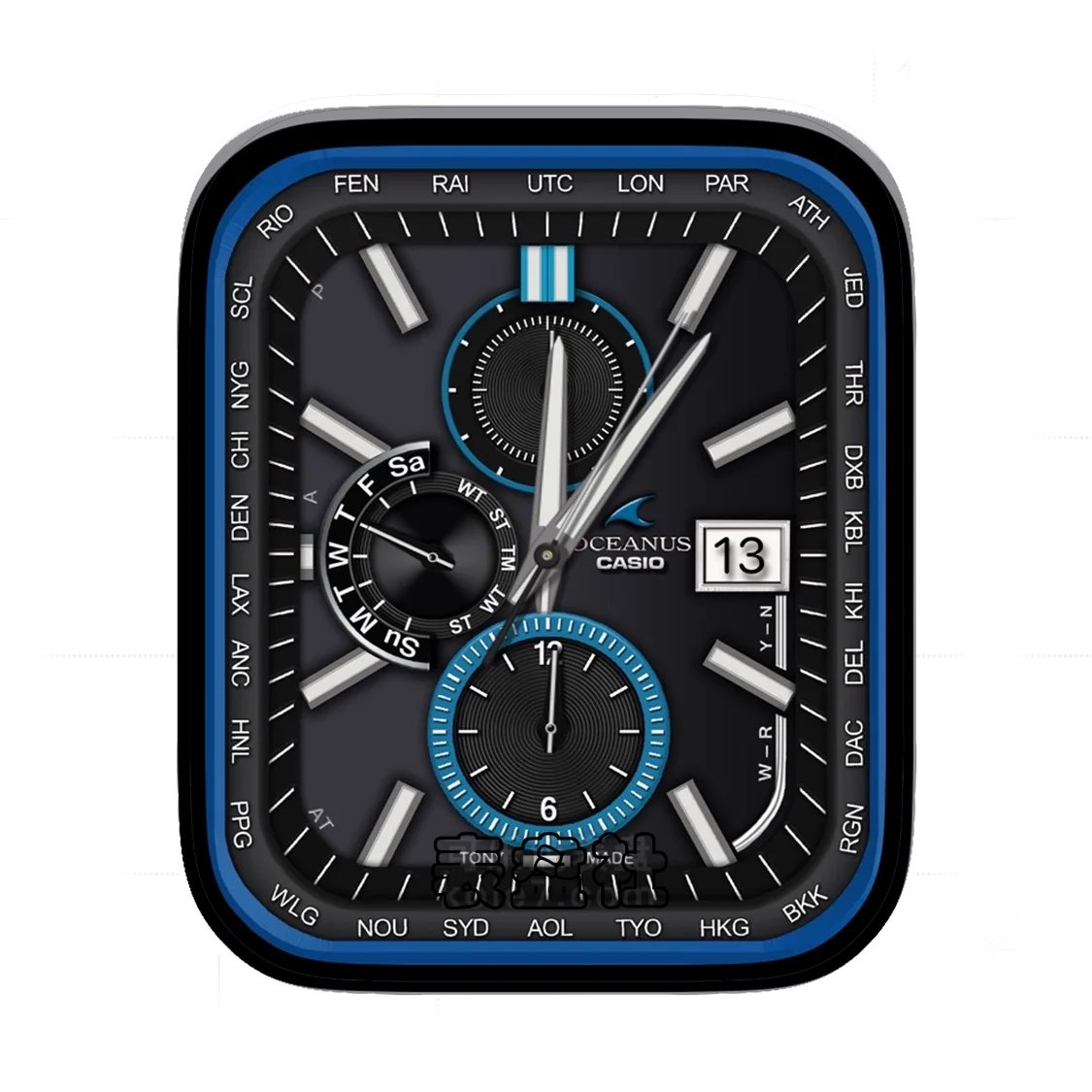 Casio卡西欧高级酷黑年历表盘