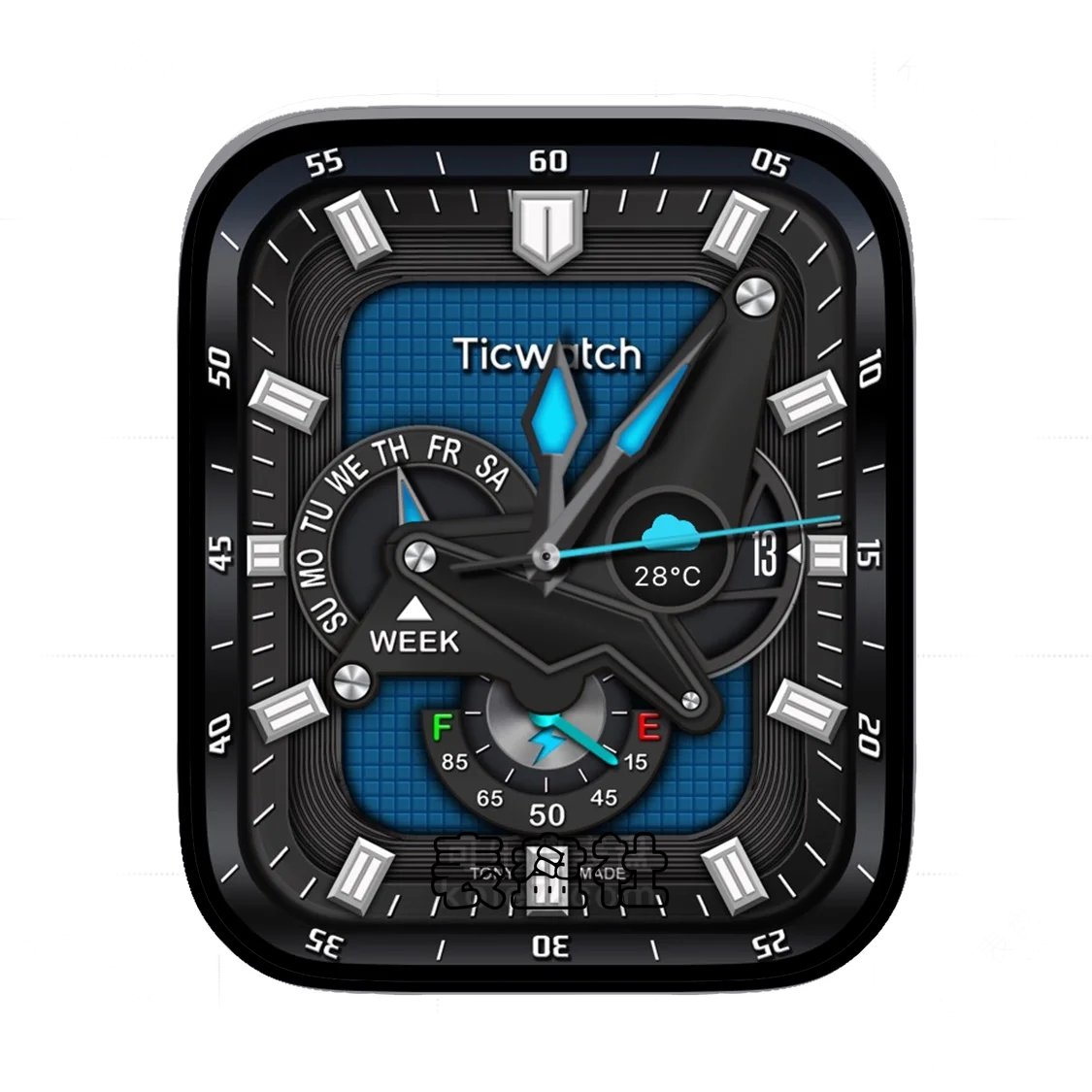 Tiwatch酷黑高级3D质感年历表盘