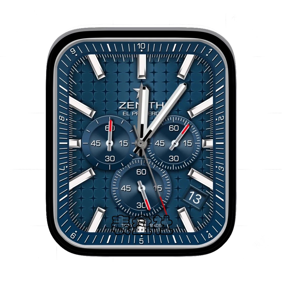 ZENITH真力时绅士蓝三盘式年历表盘