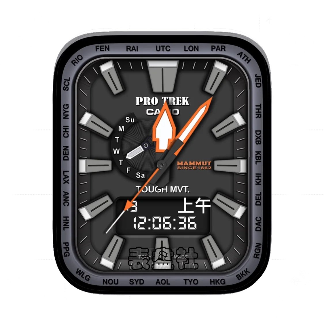 Casio卡西欧酷黑电子数字表盘