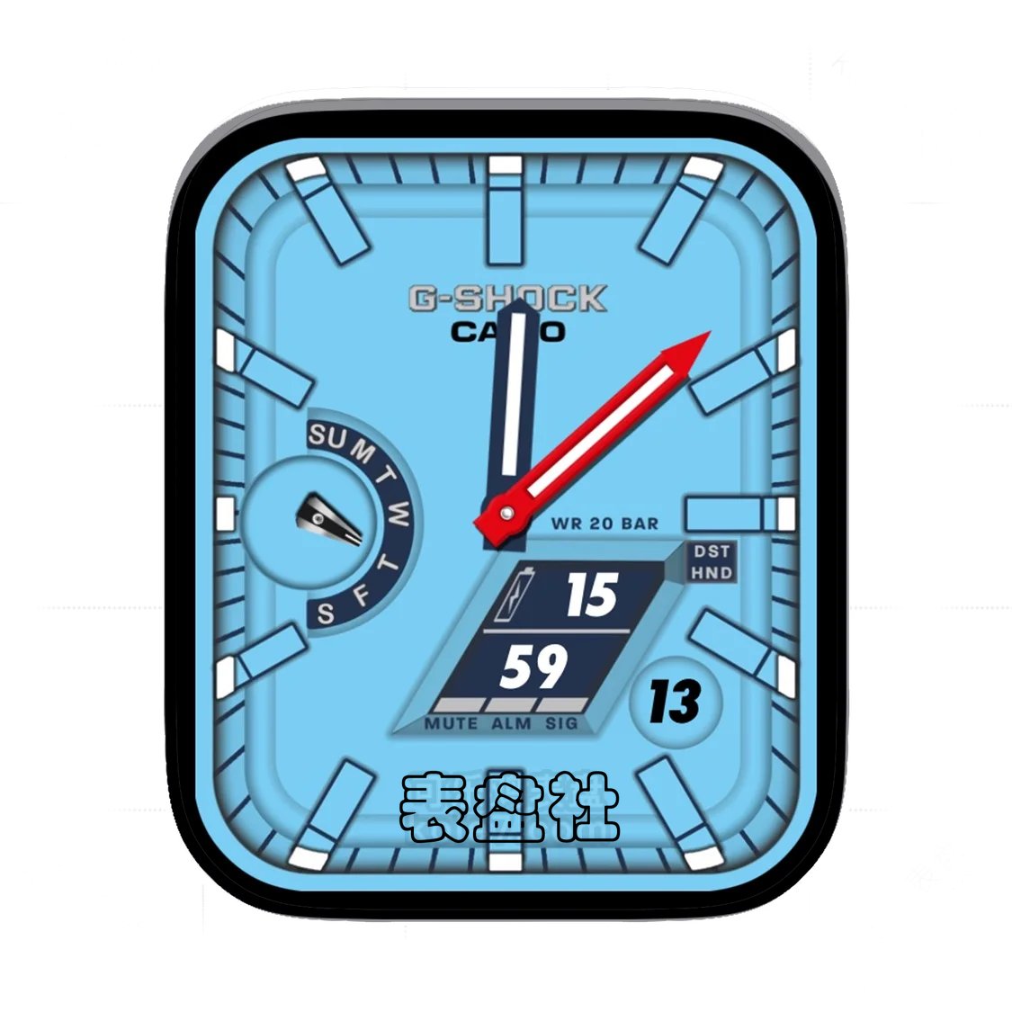 Casio卡西欧蓝盘简约数字表盘