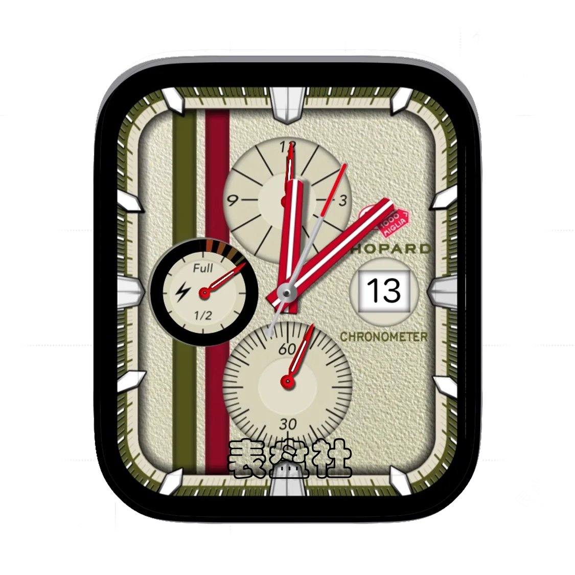 Chopard萧邦磨砂灰三盘式年历表盘