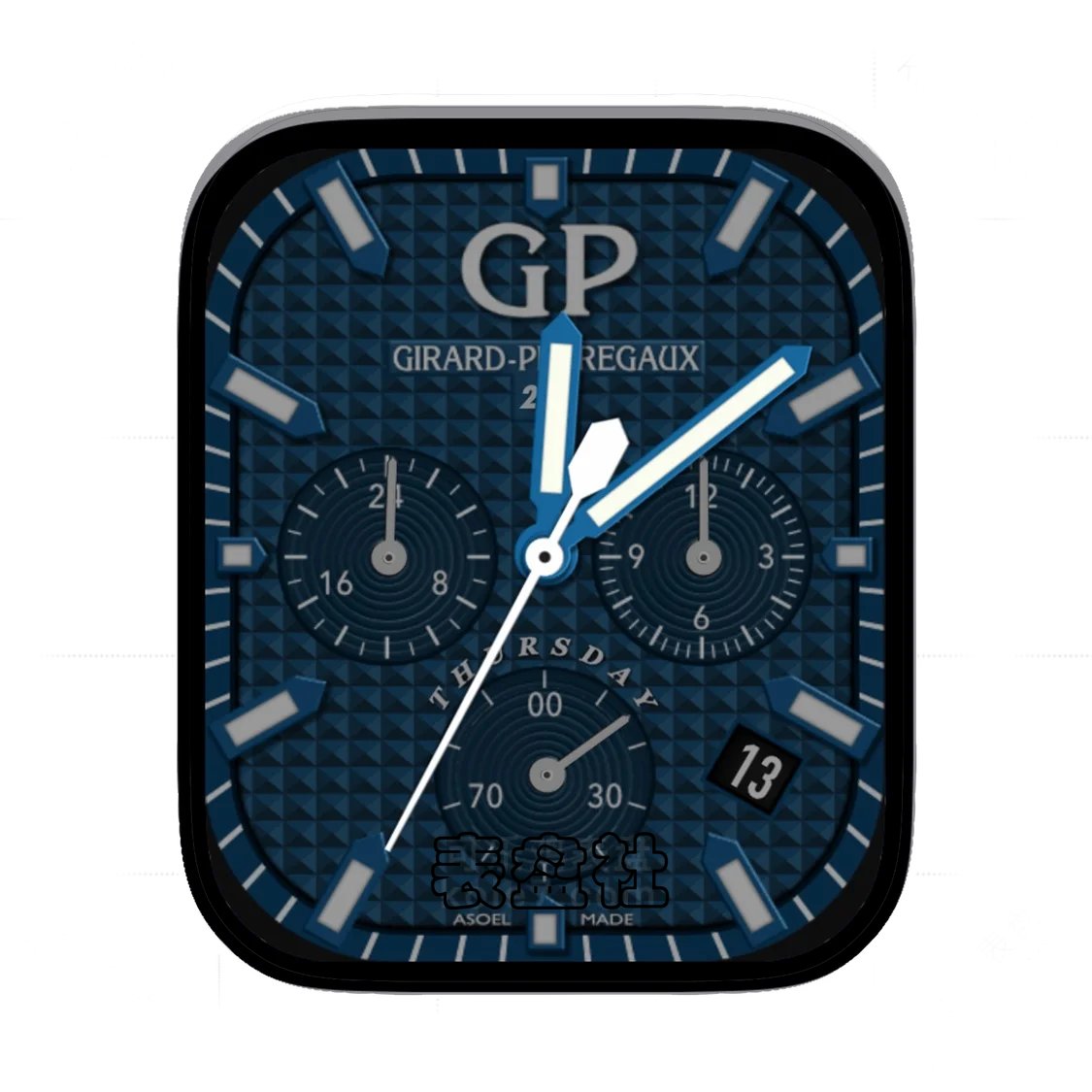 GP芝柏墨蓝三盘式年历Ultra专用表盘
