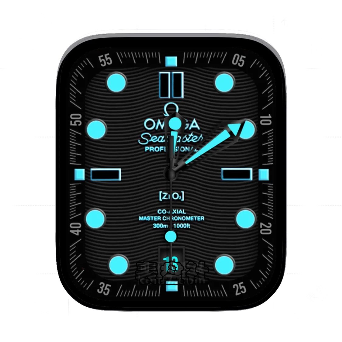 Omage欧米茄高级夜光蓝年历表盘