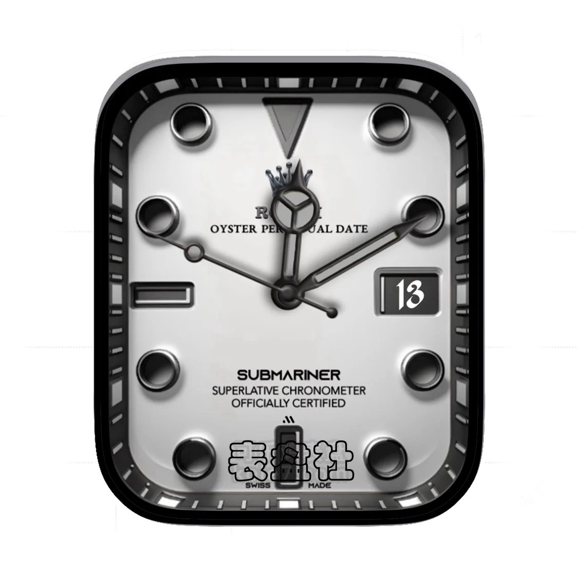 Rolex劳力士灰黑简约年历表盘