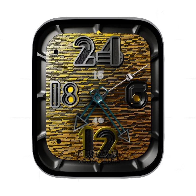 黄色砖墙老虎纹黑色外框表盘表盘