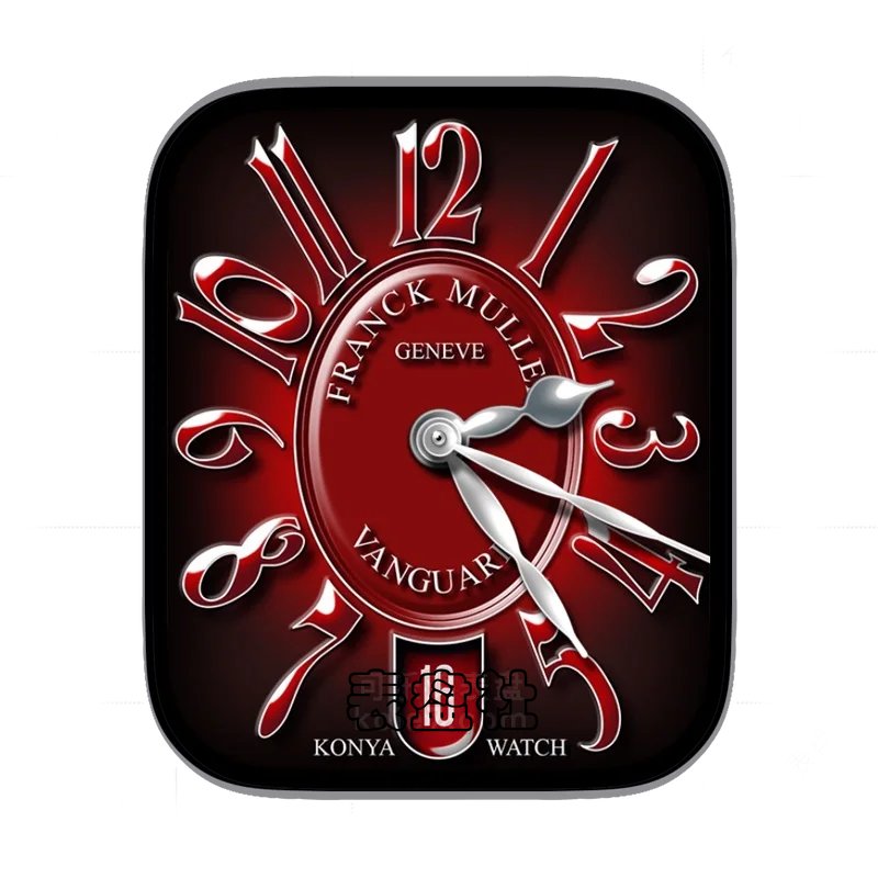 法兰克穆勒FRANCK MULLER深红色暗渐变黑数字表盘表盘