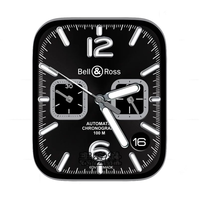 柏莱士 Bell & Ross黑色背景白色刻度指针表盘表盘
