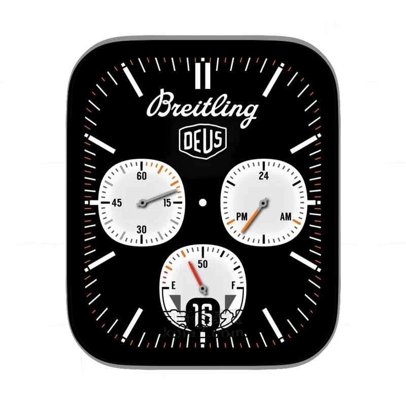 百年灵BREITLING黑色背景白色三盘表盘表盘