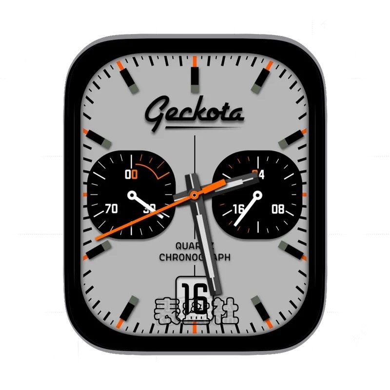GECKOTA灰色背景黑色外圈表盘表盘