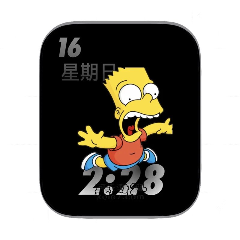 辛普森摔倒尖叫表情黑色背景表盘表盘