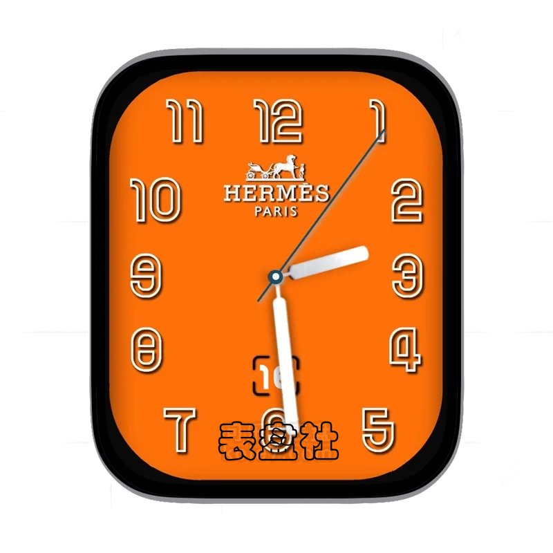 爱马仕HERMES橙色背景黑色外圈表盘表盘
