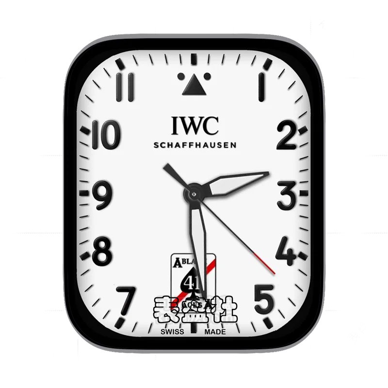 iwc万国白色背景黑色刻度表盘表盘