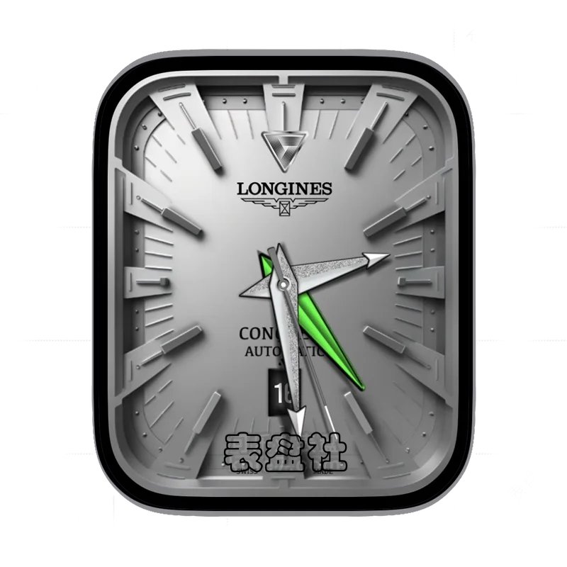 浪琴LONGINES灰色光面简约表盘表盘