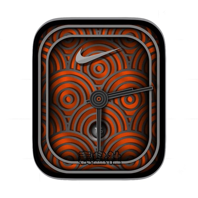 NIKE耐克橙色圈灰色线条表盘表盘