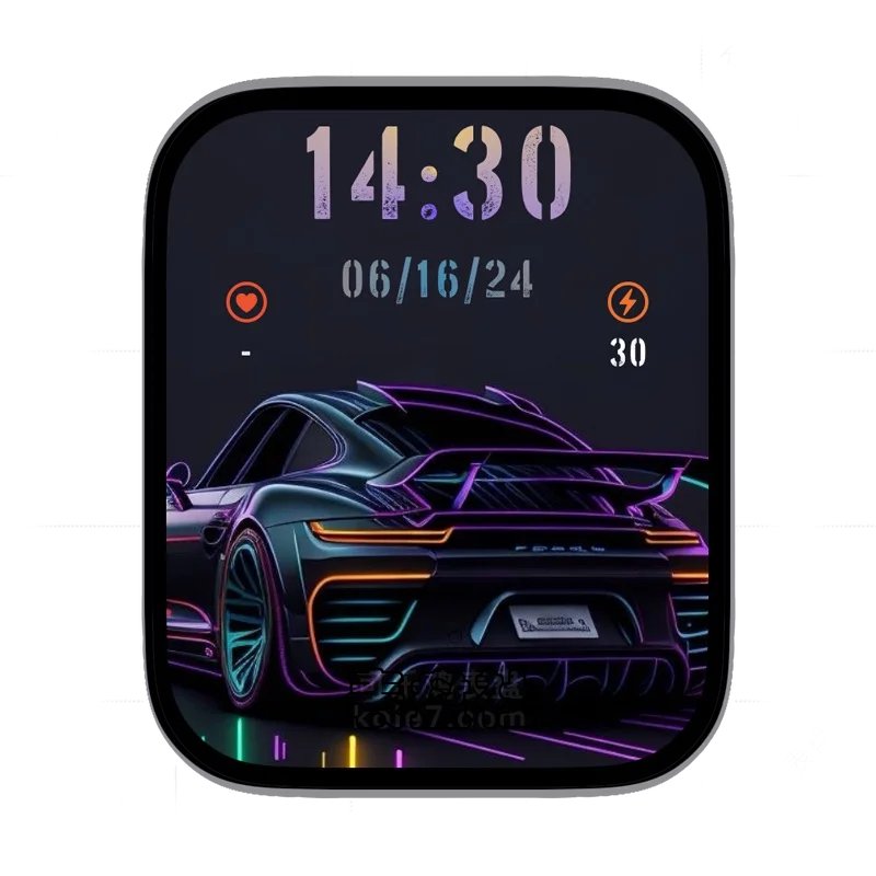 炫酷霓虹灯汽车跑车黑夜表盘表盘