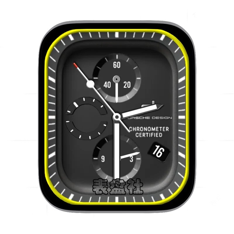 简约灰黑三盘式年历表盘