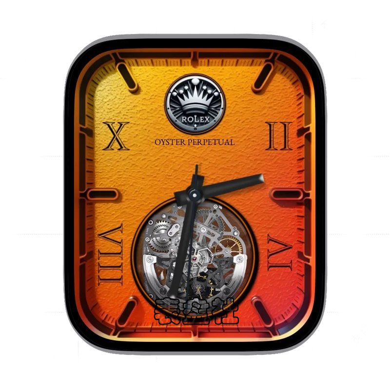 劳力士ROLEX橙色背景齿轮旋转表盘表盘