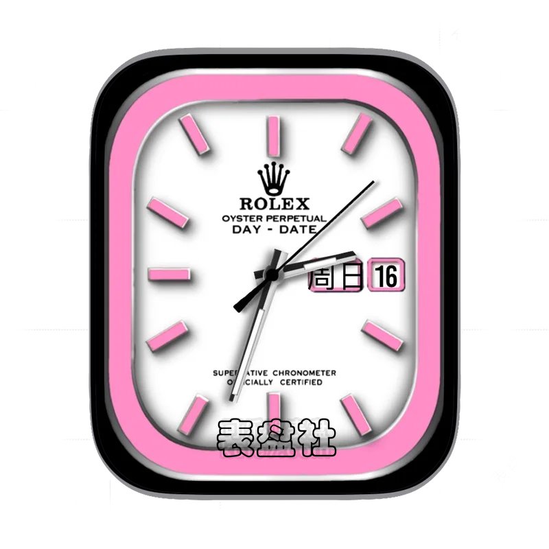 ROLEX劳力士白色背景粉色外圈表盘表盘
