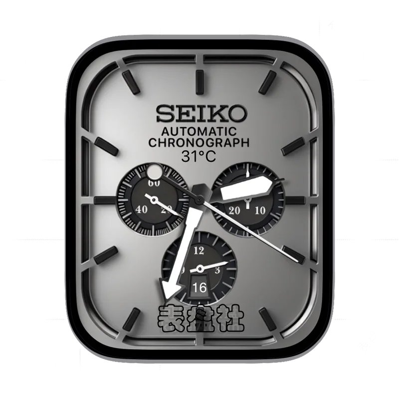 精工SEIKO灰色光面金属表盘表盘