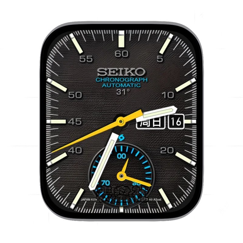 精工SEIKO黑色编织纹背景表盘表盘