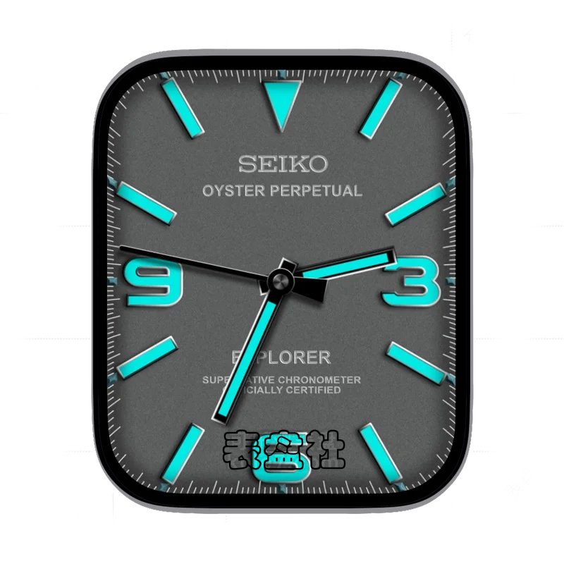 精工SEIKO灰色磨砂背景蓝色刻度表盘表盘
