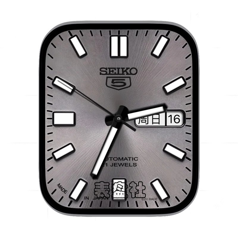 精工SEIKO灰色光面金属表盘表盘