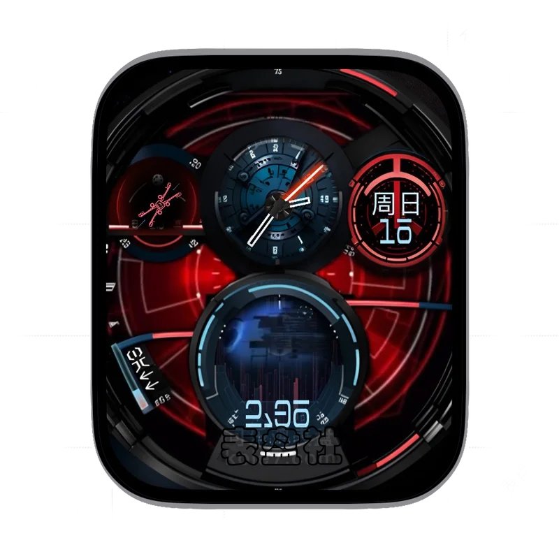 红色反光黑色经纬科技表盘表盘