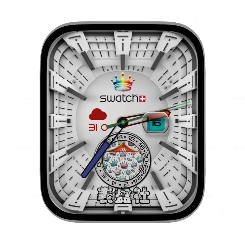 斯沃琪swath白色背景灰色刻度表盘表盘