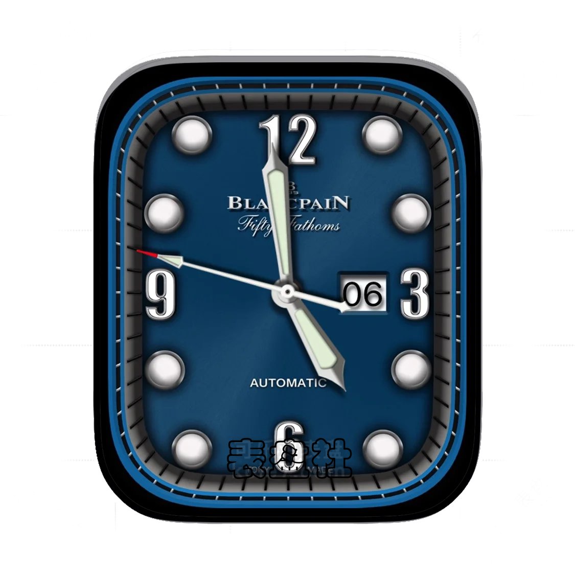 BLANCPAIN宝珀绅士蓝金属拉丝简约数字年历Ultra专用表盘