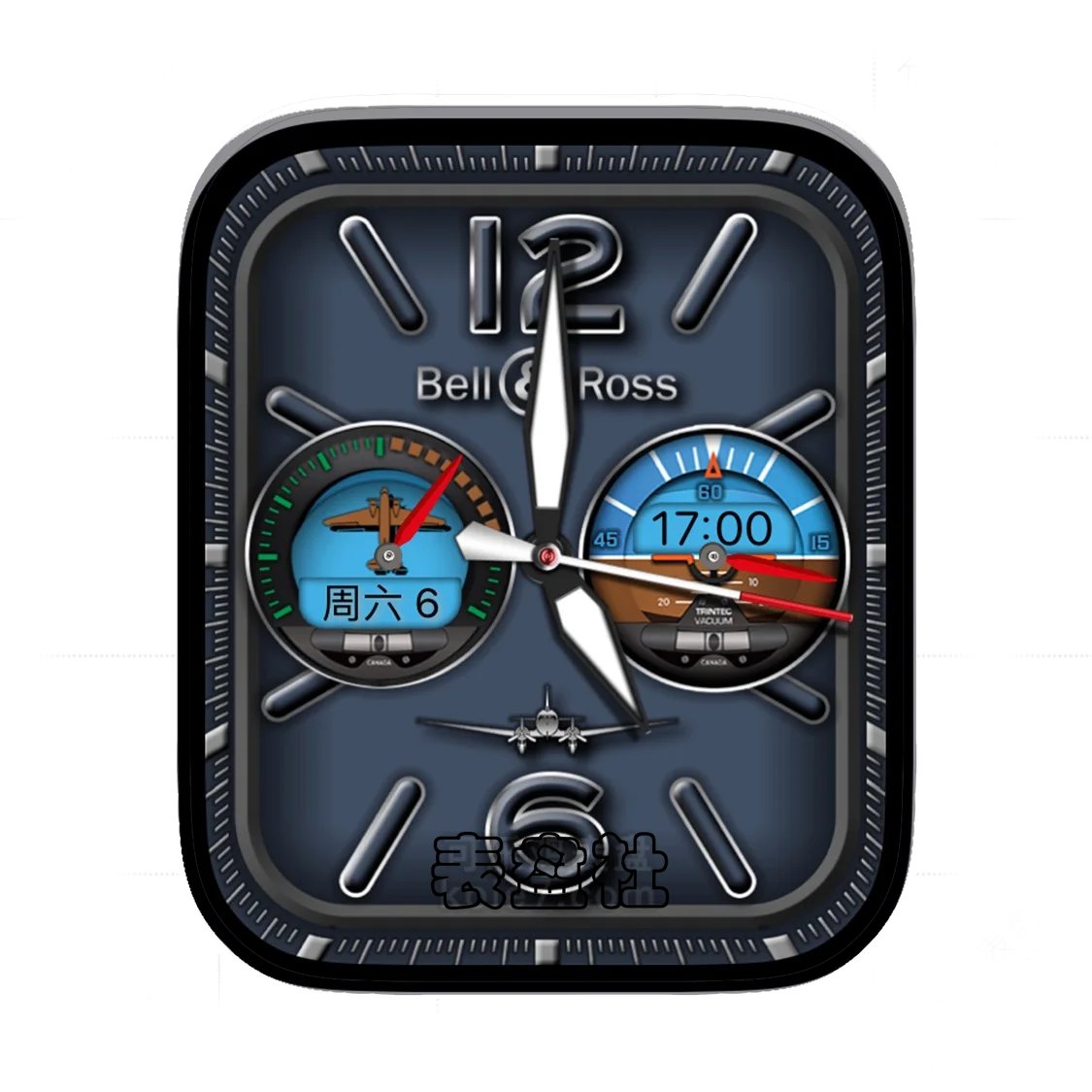 Bell@Ross柏莱士空天轰炸机双盘式简约灰数字表盘