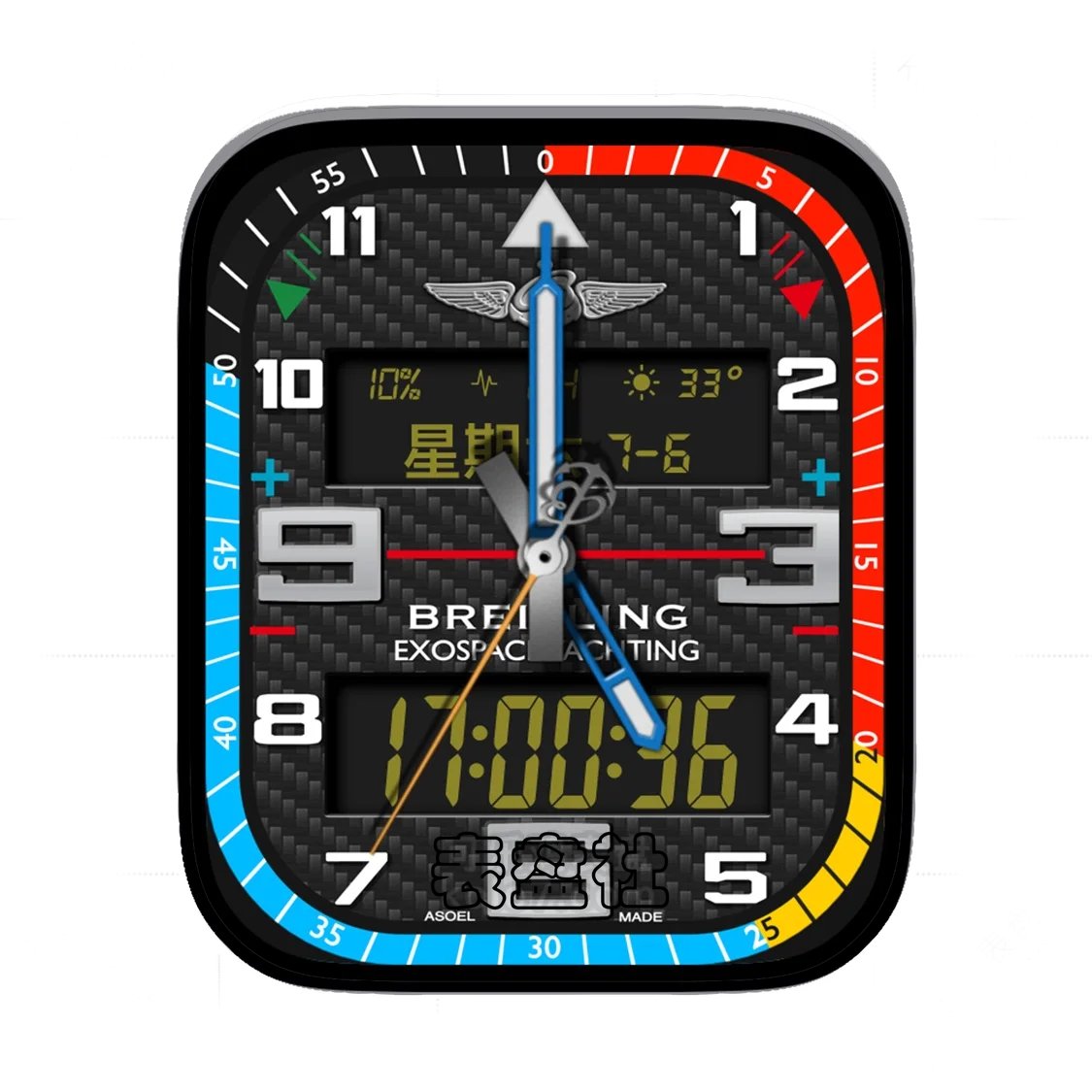 BREITLING百年灵碳纤维质感简约数字Ultra专用表盘