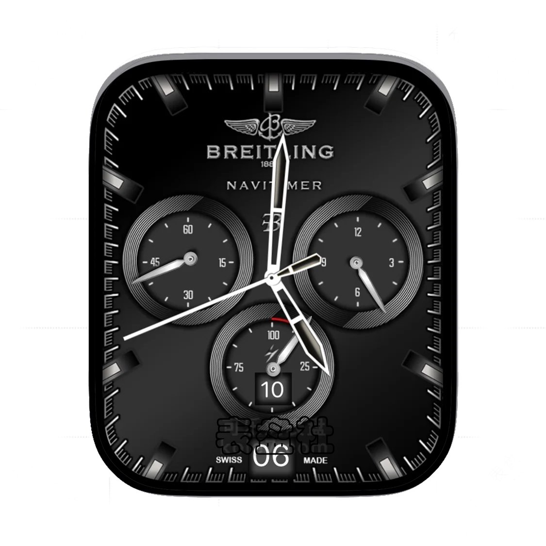 BREITLING百年灵高级酷黑三盘式年历表盘