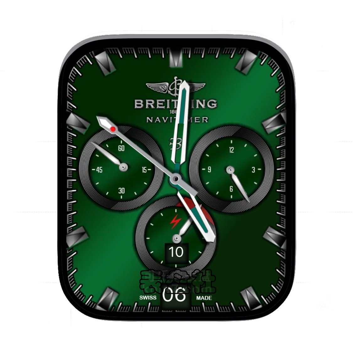 BREITLING百年灵高级渐变绿三盘式年历表盘