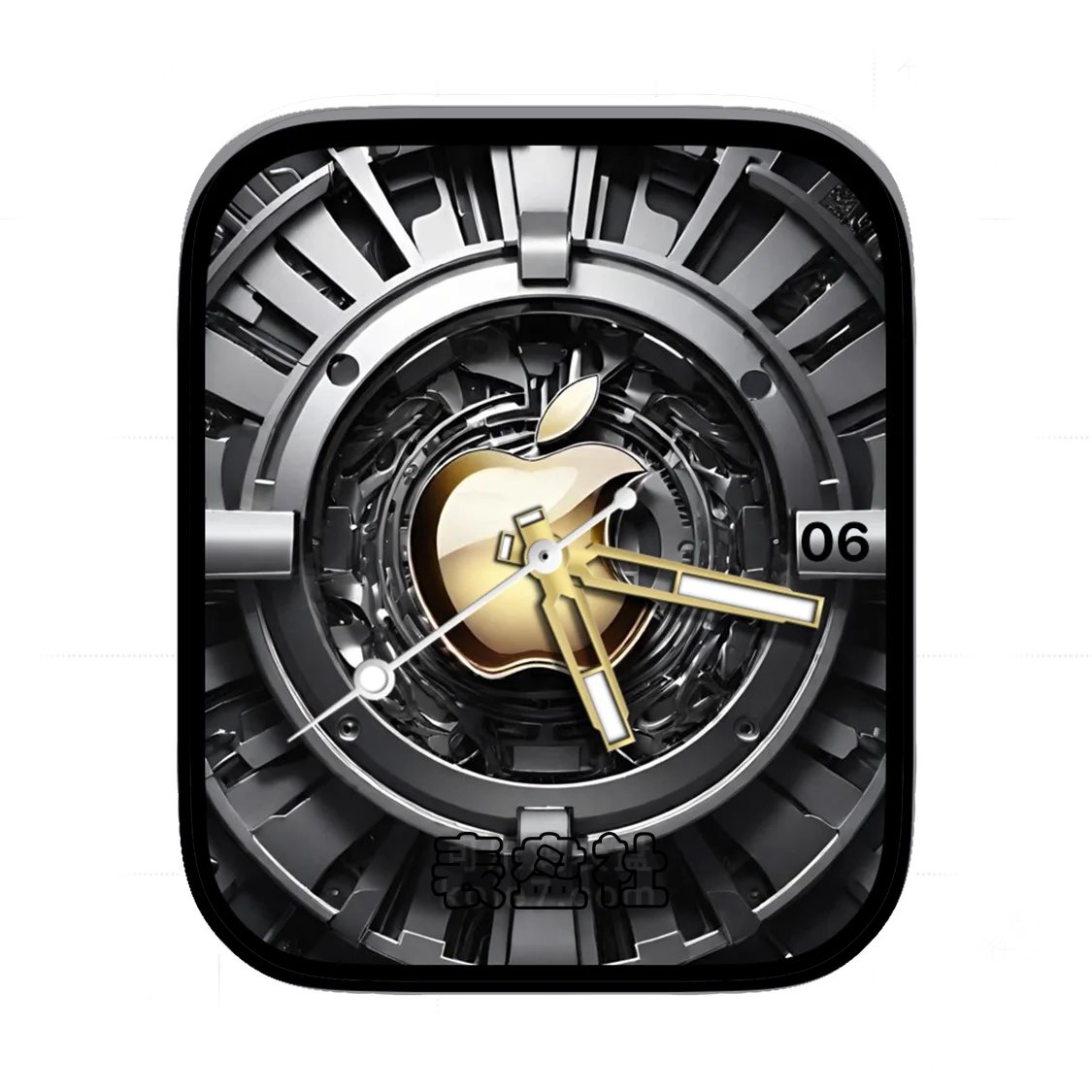 Apple logo高级金属质感简约年历表盘
